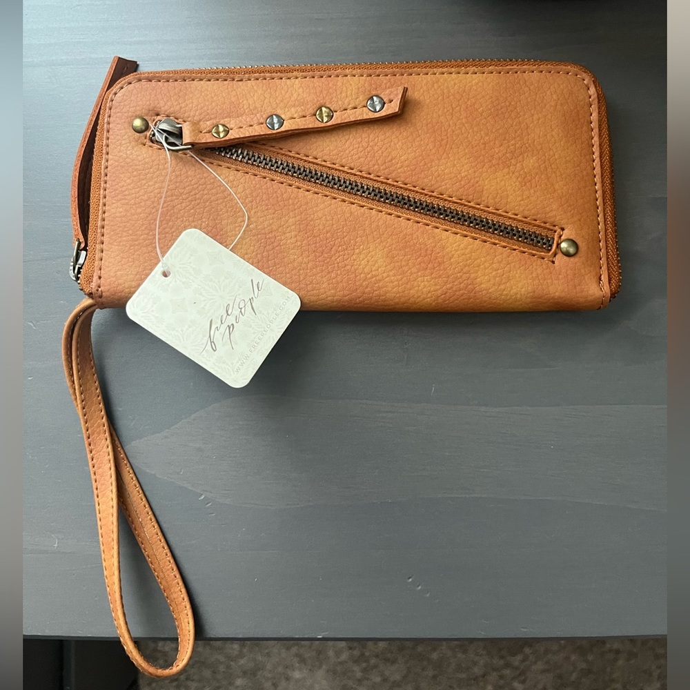 NWT Free People Distressed Vegan Brown Wallet